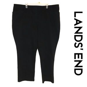 NWT Lands’ End Black Khaki Pants Straight Leg